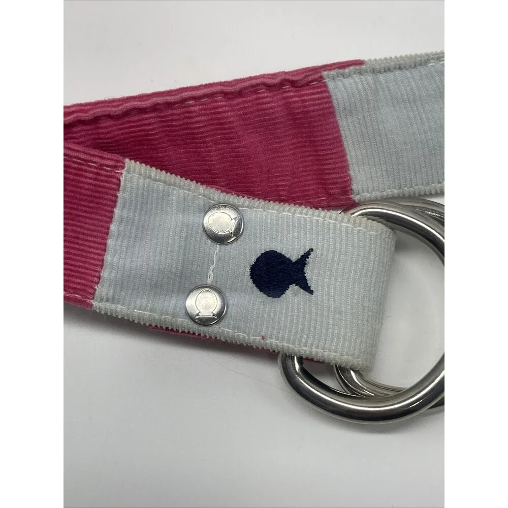 Maax Blue Fish River Corduroy Fabric Pink & Gray Belt Sz Sm New W/O Tags